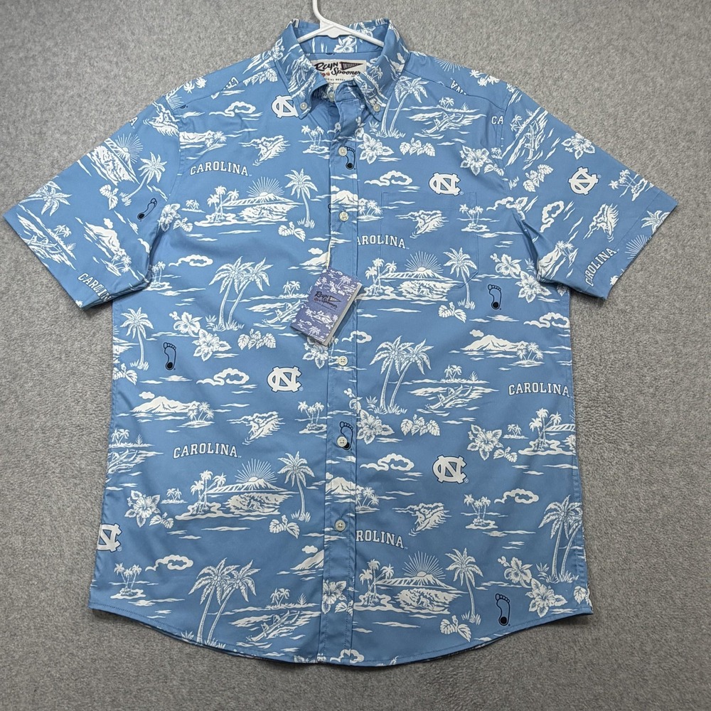 Reyn Spooner UNC Tarheels Shirt Small Hawaiian Performance Outdoor Party